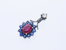 Pendentif diamant saphir rubis