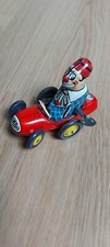 Ancienne voiture en tôle, à clé, clown Bimbo, Joustra
