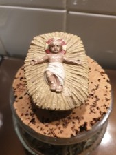 Enfant Jésus Creche Noël Santon Ancien 4 cm Terre Cuite Argile 