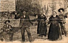 63  BOURREE D' AUVERGNE- CROISEMENT. JOUEUR DE CHABRETTE . 1906