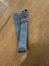 Bracelet De Montre Nato Cuir Gris 22mm