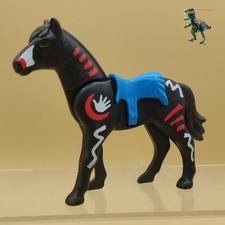 Playmobil 4012 cheval indien-noir-peintures de guerre-amérindien-peintures