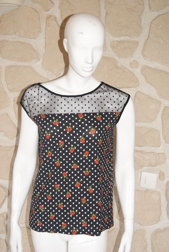 Haut noir blanc neuf taille - haut,