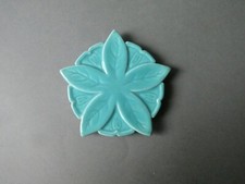 dessous de bouteille, barbotine bleue, signé Niceram France, vintage années 50