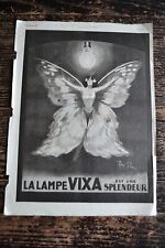 Publicité de presse la lampe Vixa est une splendeur octobre 1924 René Péan