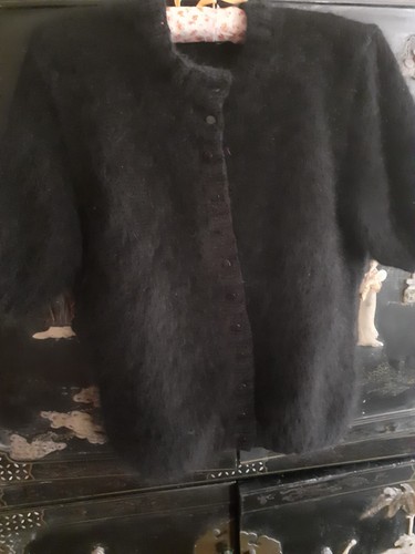 Superbe gilet noir angora - noir,