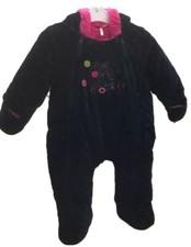 Orchestra.combipilote noir fuschia velours fourrrure bébé 6 mois 