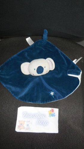 Doudou plat koala gris bleu - doudou,