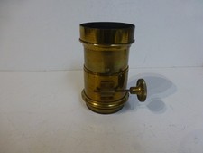 Ancien objectif en laiton pour chambre photographique  XIXe Focale environ 200mm