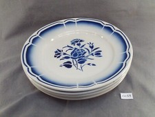5 anciennes assiettes bleues