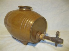 🍇 Ancien VINAIGRIER TONNEAU 3L en GRÉS MARRON French Vinegar Maker Retro Fût