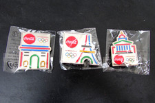 JO PARIS 2024 - lot officiel des 3 PIN'S  - " COCA COLA  partenaire mondial"