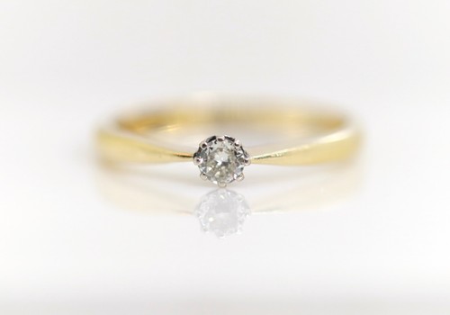 Bague jaune 14kt avec - bague,