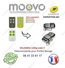 TÉLÉCOMMANDE compatible MOOVO MT4 MT4G MT4V 433,92Mhz pour Portail et Garage