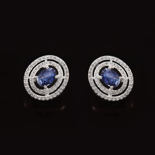 Boucles oreilles saphir - d’oreilles,