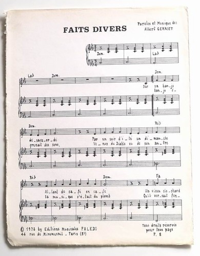 Partition vintage sheet music