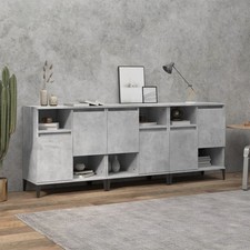 Buffets Armoire de Rangement Salon 3 pcs Gris Béton Bois d'Ingénierie vidaXL