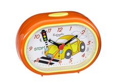 Analogique Réveil pour Enfants Réveil de Voyage Orange Avec Voiture Motif