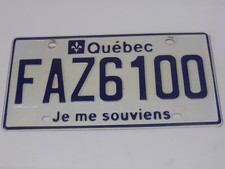 plaque immatriculation  Québec  license plate old canada