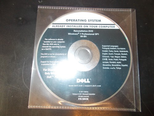 Dvd dell réinstallation - dvd,