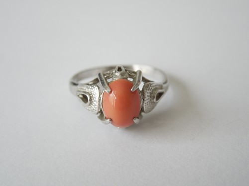Bague vintage corail - bague,