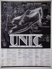 PUBLICITÉ UNIC CHAUSSURES DE LUXE HOMMES DÉPOSITAIRES RÉGION SUD-EST ET CORSE