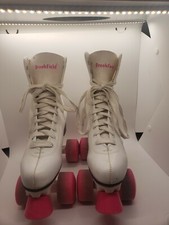 Brookfield Ladies Girls Roller Skates Size 6 Used White And Pink Wheels