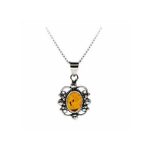 Argent sterling ambre - sterling, ovale