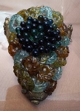 Applique murale Murano – raisins colorés & rosace en verre – milieu du siècle