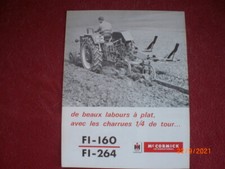  ANCIENNE  BROCHURE   PUBLICITAIRE   CHARRUES  1/4 TOUR  McCORMICK    FR 479 P