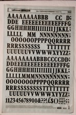 Letraset 60pt PLANTIN BOLD CONDENSED 1622 _lettres chiffres caractères transfert