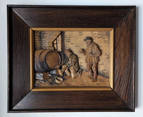 Cadre bas relief bois xxeme - cadre,