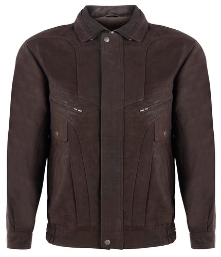 Veste blouson cuir - blouson, marron