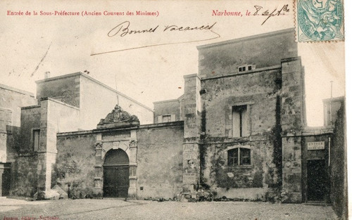 Cpa narbonne entree sous - narbonne, de