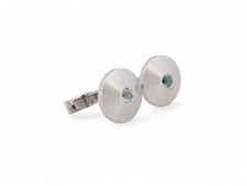 BOUTONS DE MANCHETTES CARTIER RONDS TOPAZE EN ARGENT 925 15.5GR CUFFLINKS 640€