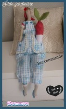 poupée Tilda jardinière personnalisable au coloris Fait Main 60cm