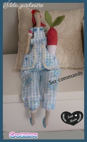 Poupée tilda jardinière - poupée,