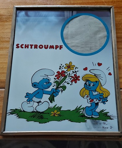 Ancien miroir schtroumpf peyo - miroir,
