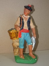 16 cm Rare santon ancien Pellegrini Marseille pécheur Asperty Bacci Pieraccini