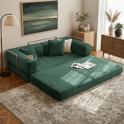 Dark green futon sofa - dark,