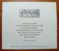 BOIS gravé de LOUIS JOU - WINSTON CHURCHILL 45/100 - citation CHEVAL qui tire...