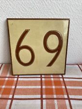 Ancienne Plaque Carrelage Numéro 69 maison Deco année