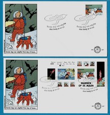 2x TINTIN ENVELOPPES FDC: Pays