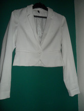 H&M DIVIDED: VESTE BLANCHE PRINTEMPS/ETE TAILLE 34 TTBE!!