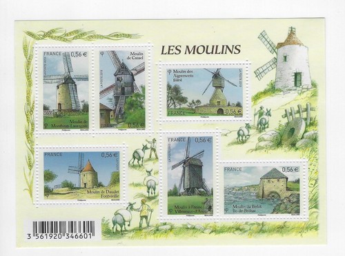 Planche timbres les moulins - timbres,