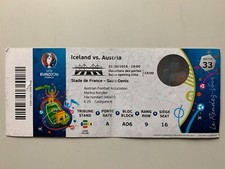 TICKET MATCH UEFA EURO 2016 ICELAND - AUSTRIA 22 JUIN - STADE DE FRANCE