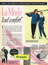 PUBLICITE ADVERTISING 045  1958  ELASTISS   vetements ski fuseaux anoraks