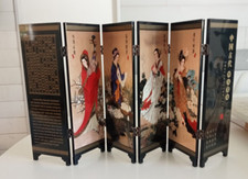 PETIT PARAVENT LAQUE DECOR JAPONAIS