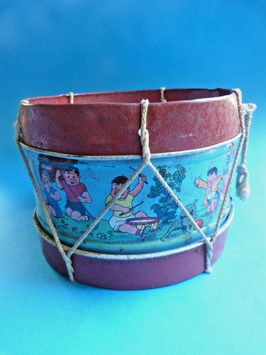 Ancien jouet tambour en - ancien,