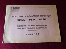 incident dus aux circuits électrique  MOTOBECANE  MOTOCONFORT 92DL 93D 93DL